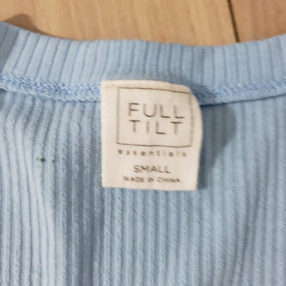 Bundle 2 Tops Womens S-4 Blue Ribbed and Polka Dot Summer Set - Picture 2 of 5